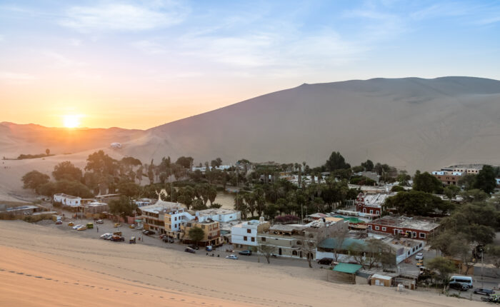 Huacachina Oasis at sunset - Ica, Peru