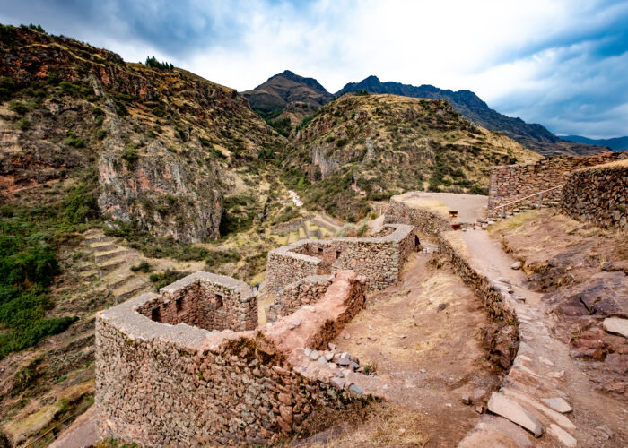 Mountanious Pisac lsndscape in Peru