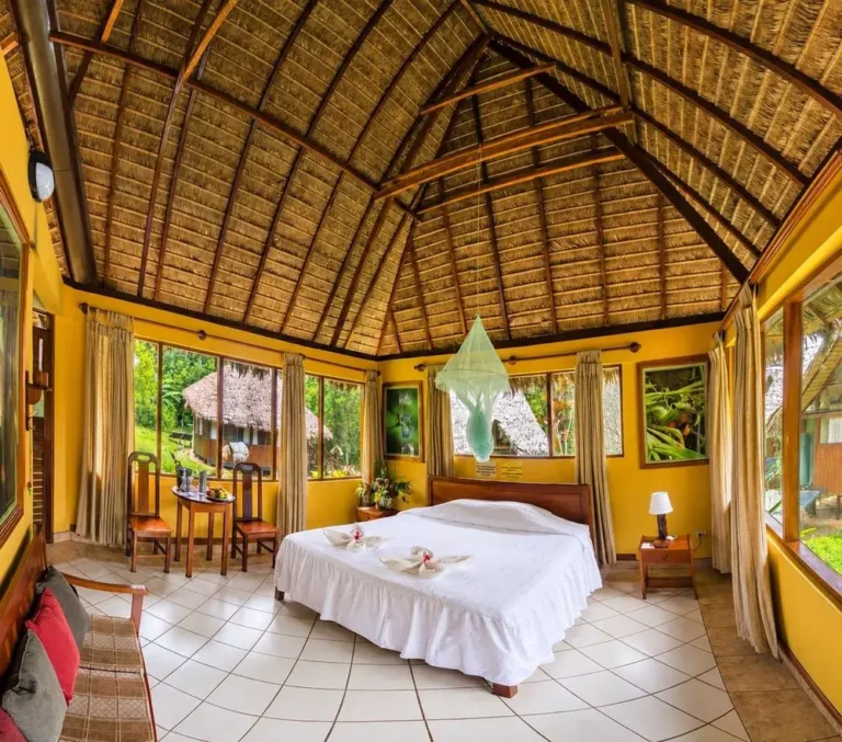Suite cabin under a thatched roof